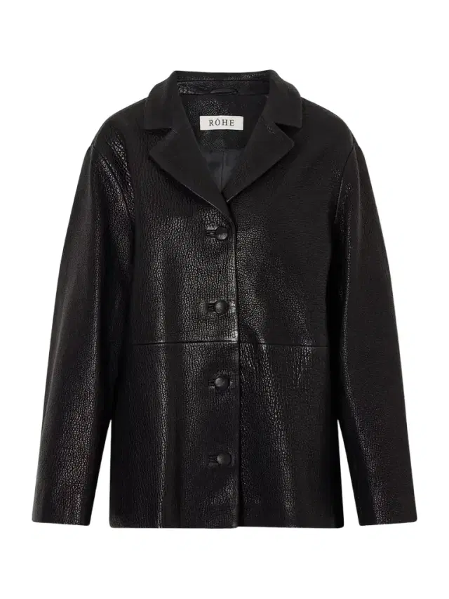 Paneled Textured-leather Jacket