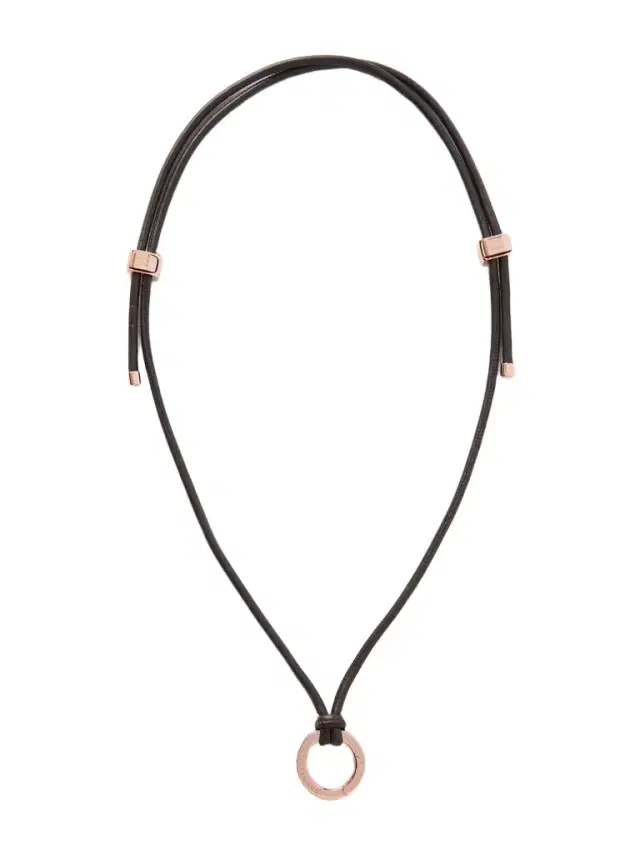 Brunello Cucinelli Leather And Rose Gold-tone Necklace