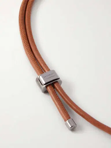 Brunello Cucinelli Leather And Silver-tone Necklace | Thumbnail 4