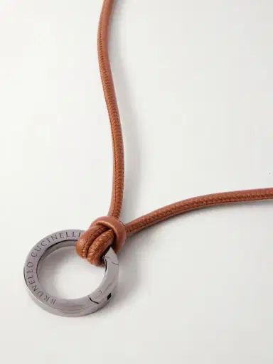Brunello Cucinelli Leather And Silver-tone Necklace | Thumbnail 5