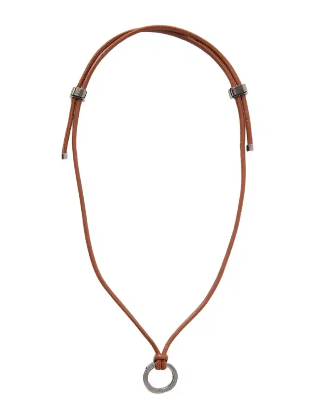 Brunello Cucinelli Leather And Silver-tone Necklace