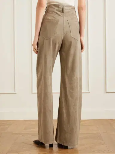 Brunello Cucinelli Embellished Paneled Suede Wide-leg Pants | Thumbnail 4 Brunello Cucinelli Embellished Paneled Suede Wide-leg Pants | Thumbnail 4