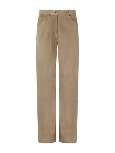 Brunello Cucinelli Embellished Paneled Suede Wide-leg Pants | Thumbnail 1 Brunello Cucinelli Embellished Paneled Suede Wide-leg Pants | Thumbnail 1