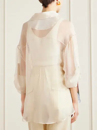 Donde Esteban Salpicon Printed Silk-chiffon Shirt | Thumbnail 4 Donde Esteban Salpicon Printed Silk-chiffon Shirt | Thumbnail 4