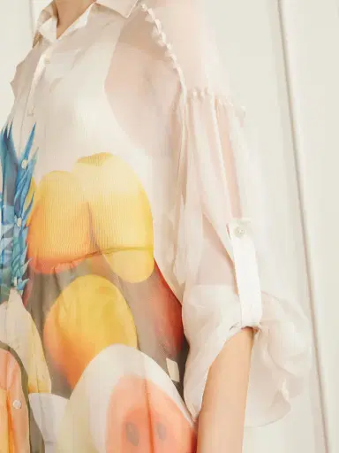 Donde Esteban Salpicon Printed Silk-chiffon Shirt | Thumbnail 5 Donde Esteban Salpicon Printed Silk-chiffon Shirt | Thumbnail 5