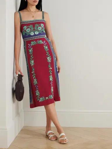 La DoubleJ Buy Me A Martini Floral-print Stretch-crepe Midi Dress | Thumbnail 2 La DoubleJ Buy Me A Martini Floral-print Stretch-crepe Midi Dress | Thumbnail 2