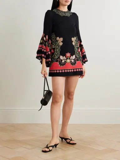La DoubleJ Friday Ruffled Printed Crepe Mini Dress | Thumbnail 2 La DoubleJ Friday Ruffled Printed Crepe Mini Dress | Thumbnail 2