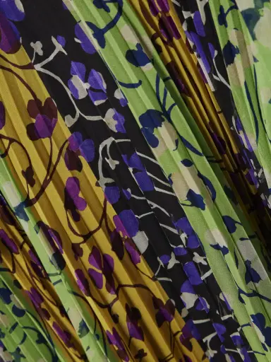 La DoubleJ Angel Pleated Printed Chiffon Maxi Dress | Thumbnail 4