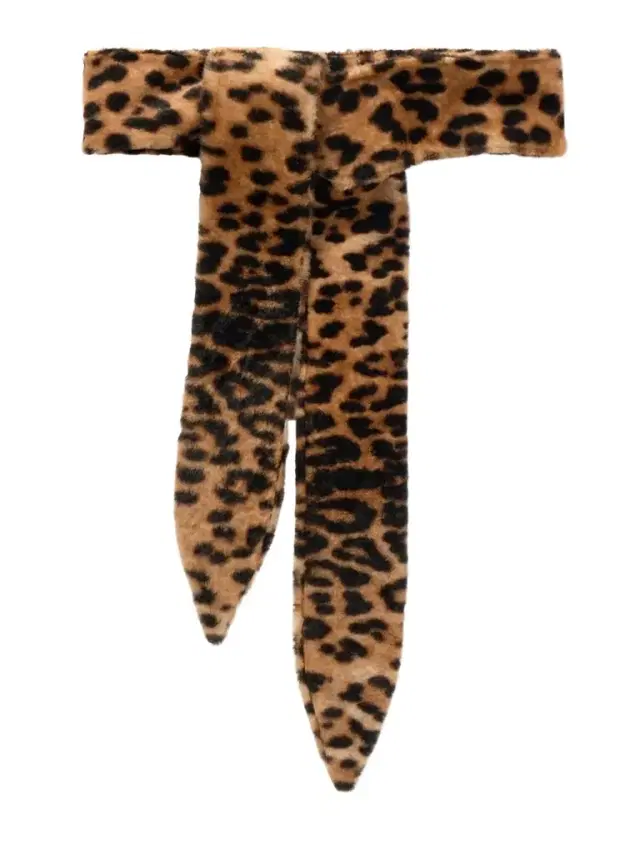 Sash Leopard-print Shearling Belt