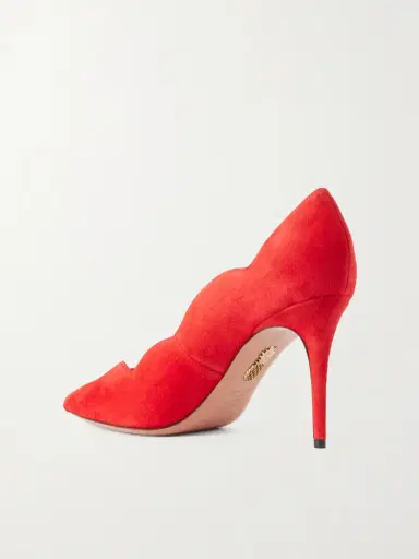 Aquazzura Petal 85 Suede Pumps | Thumbnail 3