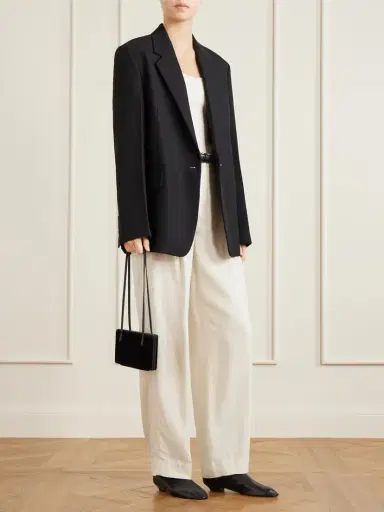 TOTEME Leather-trimmed Velvet Shoulder Bag | Thumbnail 3 TOTEME Leather-trimmed Velvet Shoulder Bag | Thumbnail 3