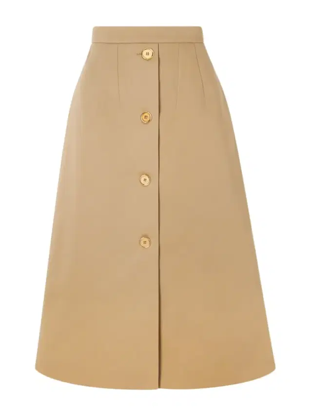 Cotton-twill Midi Skirt