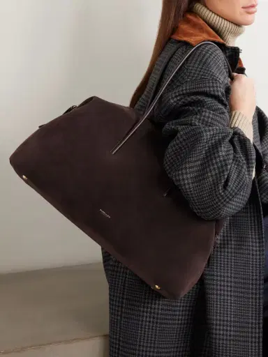 DeMellier The Stockholm Large Leather-trimmed Suede Tote | Thumbnail 2 DeMellier The Stockholm Large Leather-trimmed Suede Tote | Thumbnail 2
