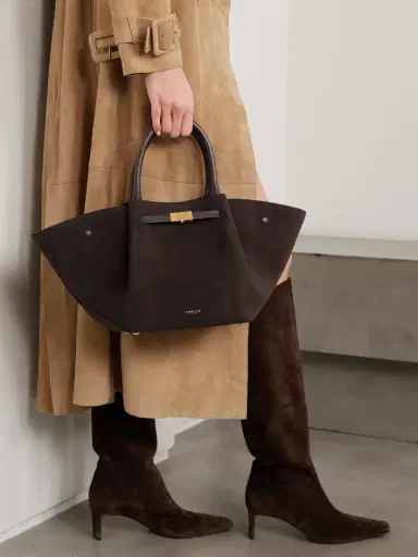 DeMellier The New York Midi Leather-trimmed Suede Tote | Thumbnail 2 DeMellier The New York Midi Leather-trimmed Suede Tote | Thumbnail 2