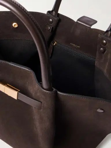 DeMellier The New York Midi Leather-trimmed Suede Tote | Thumbnail 5 DeMellier The New York Midi Leather-trimmed Suede Tote | Thumbnail 5