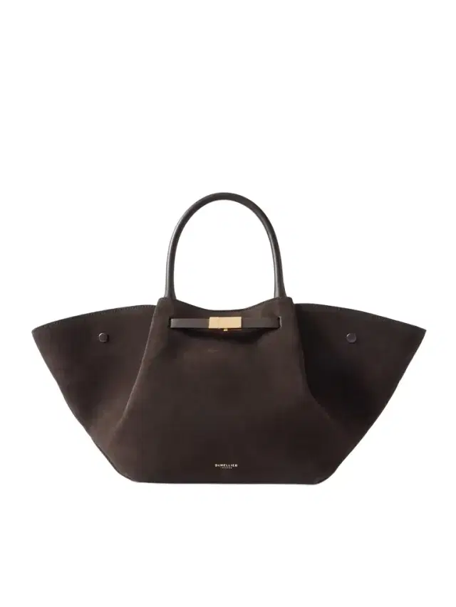 DeMellier The New York Midi Leather-trimmed Suede Tote