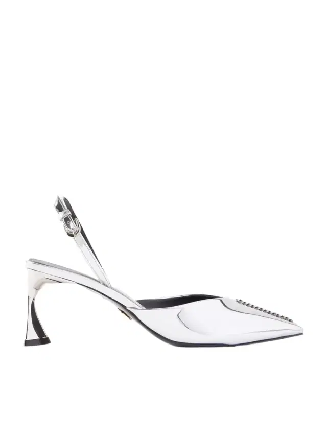 Elsa Embellished Metallic Slingback Pumps