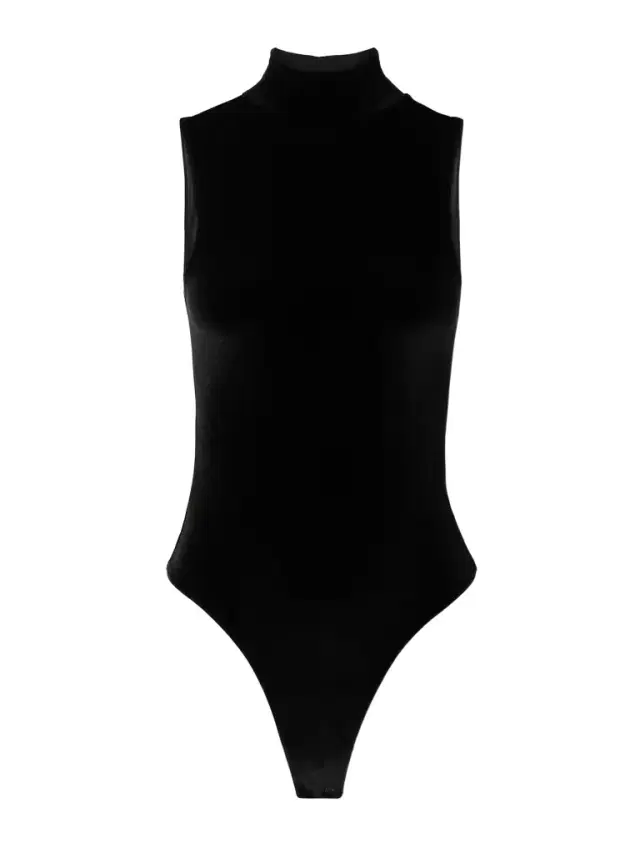 Joyce Stretch-velvet Thong Bodysuit