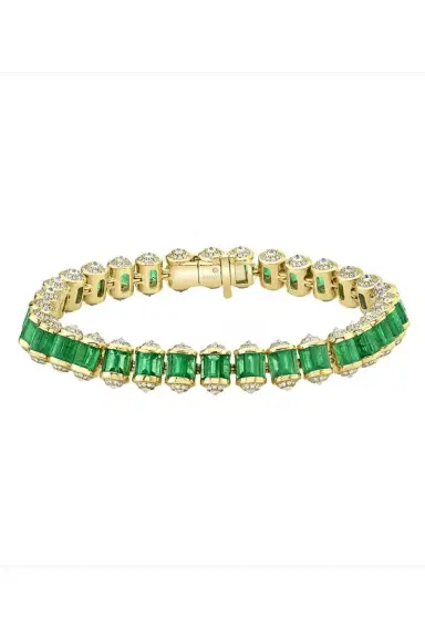 SHAY JEWELRY Diamond Emerald Medium Ripple Bracelet | Thumbnail 1