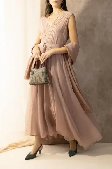 Brunello Cucinelli Volume Dress - Ash Rose | Thumbnail 2 Brunello Cucinelli Volume Dress - Ash Rose | Thumbnail 2