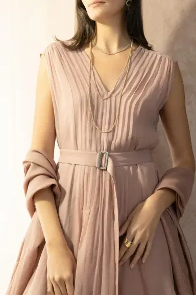 Brunello Cucinelli Volume Dress - Ash Rose | Thumbnail 3 Brunello Cucinelli Volume Dress - Ash Rose | Thumbnail 3