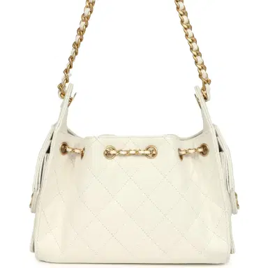 Chanel Chanel Mini 25 Hobo Bag White Caviar Antique Gold Hardware | Thumbnail 6
