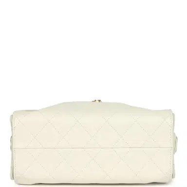 Chanel Chanel Mini 25 Hobo Bag White Caviar Antique Gold Hardware | Thumbnail 7