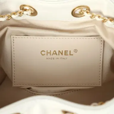 Chanel Chanel Mini 25 Hobo Bag White Caviar Antique Gold Hardware | Thumbnail 9