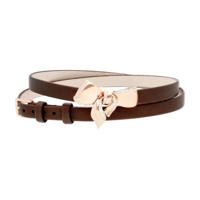 Damiani Damiani Satin Leather & 18K Rose Gold Diamond Bow Cord Bracelet by The Solist