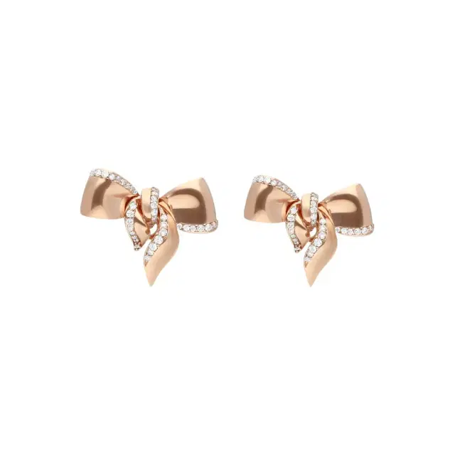 Damiani Damiani 18K Rose Gold Diamond Bow Stud Earrings by The Solist