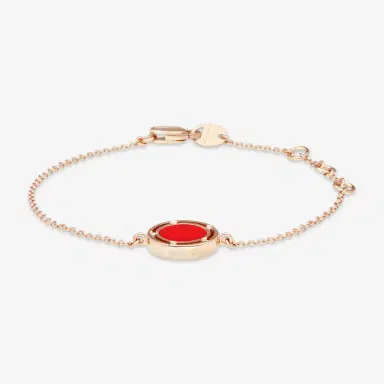 Damiani Damiani D. Side 18K Rose Gold Diamond & Carnelian Chain Bracelet by The Solist | Thumbnail 2