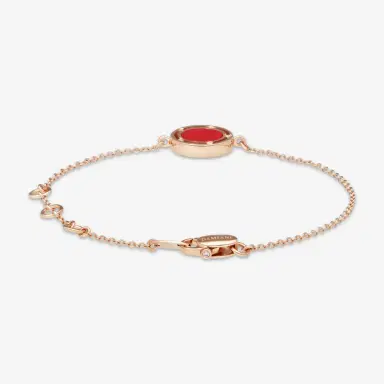 Damiani Damiani D. Side 18K Rose Gold Diamond & Carnelian Chain Bracelet by The Solist | Thumbnail 3