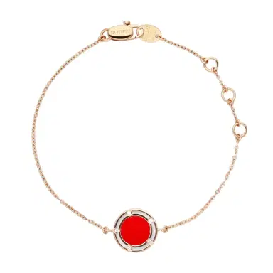 Damiani Damiani D. Side 18K Rose Gold Diamond & Carnelian Chain Bracelet by The Solist | Thumbnail 1