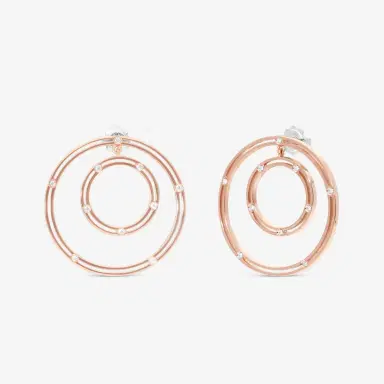 Damiani Damiani D. Side 18K Rose Gold Diamond Circle Stud Earrings by The Solist | Thumbnail 2