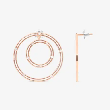 Damiani Damiani D. Side 18K Rose Gold Diamond Circle Stud Earrings by The Solist | Thumbnail 3