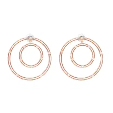 Damiani Damiani D. Side 18K Rose Gold Diamond Circle Stud Earrings by The Solist | Thumbnail 1
