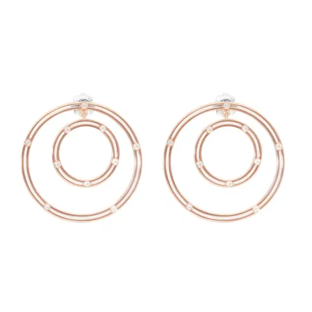 Damiani Damiani D. Side 18K Rose Gold Diamond Circle Stud Earrings by The Solist