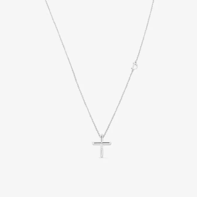 Damiani Damiani 18K Whıte Gold Diamond Cross Pendant Necklace by The Solist
