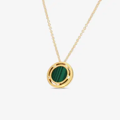 Damiani Damiani D. Side 18K Yellow Gold Diamond & Malachite Pendant Necklace by The Solist | Thumbnail 2
