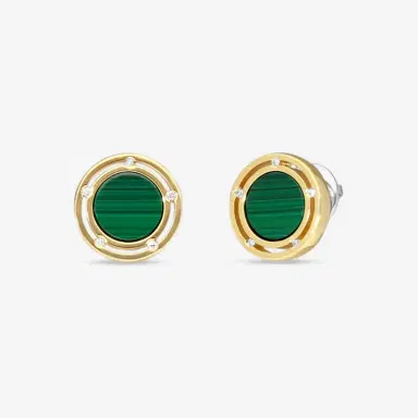 Damiani Damiani D. Side Malachite & 18K Yellow Gold Diamond Stud Earrings by The Solist | Thumbnail 2