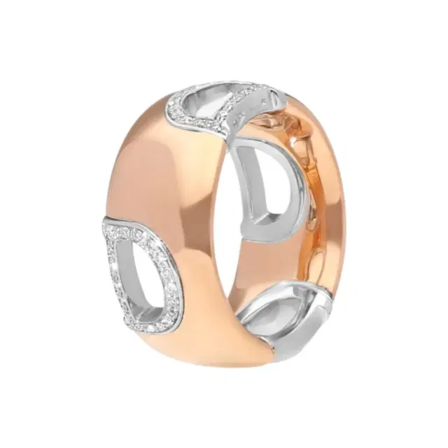 Damiani Damiani D. Icon 18K Rose & White Gold Diamond Band Ring Sz. 5.25 by The Solist