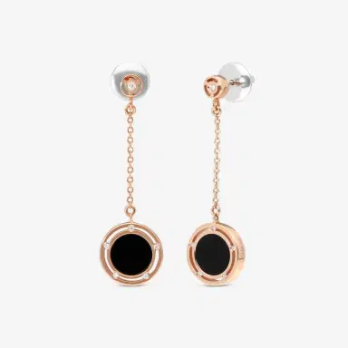 Damiani Damiani D. Side 18K Rose Gold Diamond & Onyx Drop Earrings by The Solist | Thumbnail 2