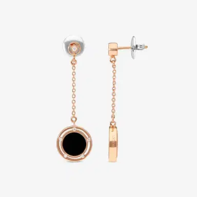 Damiani Damiani D. Side 18K Rose Gold Diamond & Onyx Drop Earrings by The Solist | Thumbnail 3