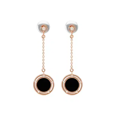 Damiani Damiani D. Side 18K Rose Gold Diamond & Onyx Drop Earrings by The Solist | Thumbnail 1