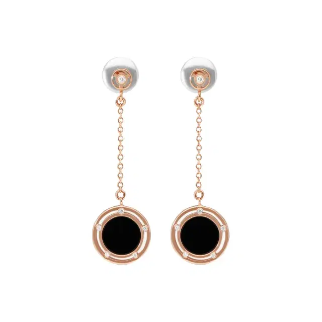 Damiani Damiani D. Side 18K Rose Gold Diamond & Onyx Drop Earrings by The Solist