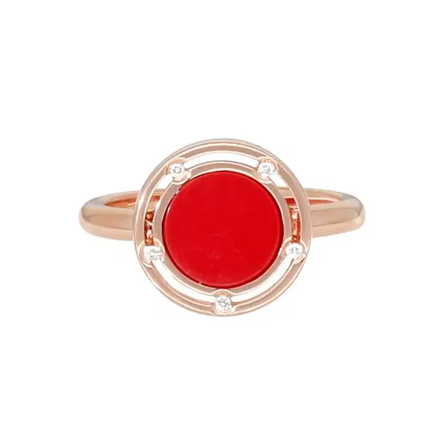 Damiani Damiani D. Side 18K Rose Gold Diamond & Carnelian Statement Band Ring Sz. 6.25 by The Solist