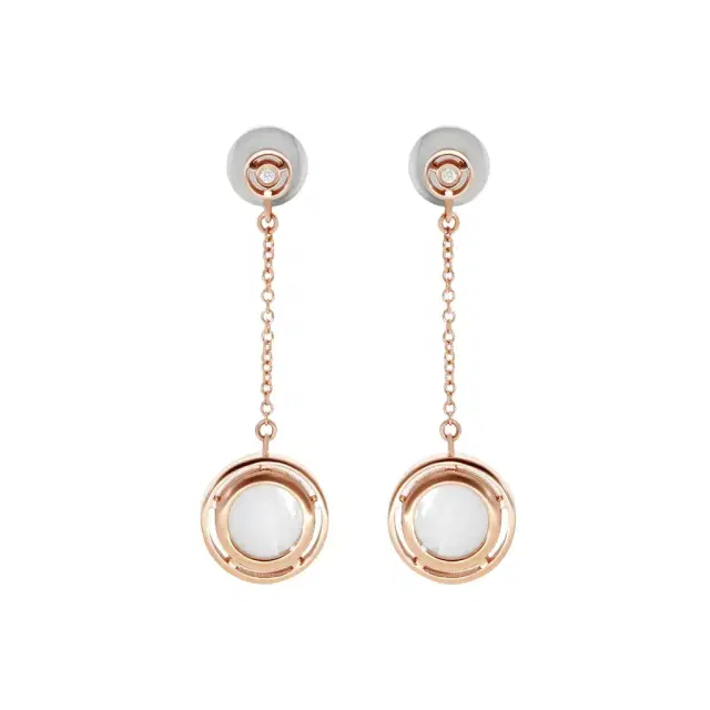 Damiani Damiani D. Side 18K Rose Gold Mother Of Pearl Diamond Drop Earrings by The Solist