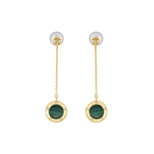 Damiani Damiani D. Side 18K Yellow Gold Diamond & Malachite Drop Earrings by The Solist