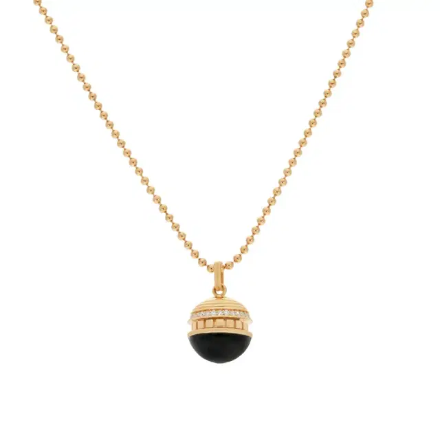 Roberto Coin Roberto Coin Mosaic 18K Rose Gold Black Jade & Diamond Pendant Necklace by The Solist
