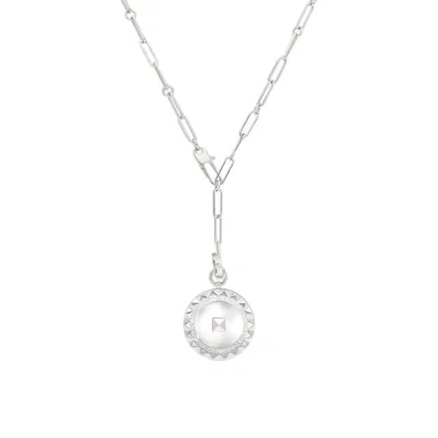 Roberto Coin Roberto Coin Obelisco 18K White Gold Diamond Medallion Pendant Necklace by The Solist